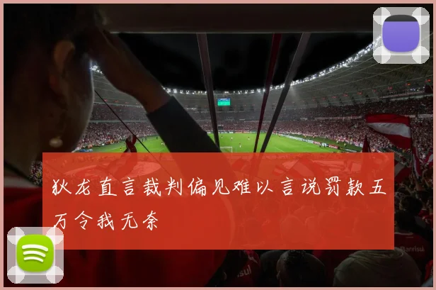 狄龙直言裁判偏见难以言说罚款五万令我无奈